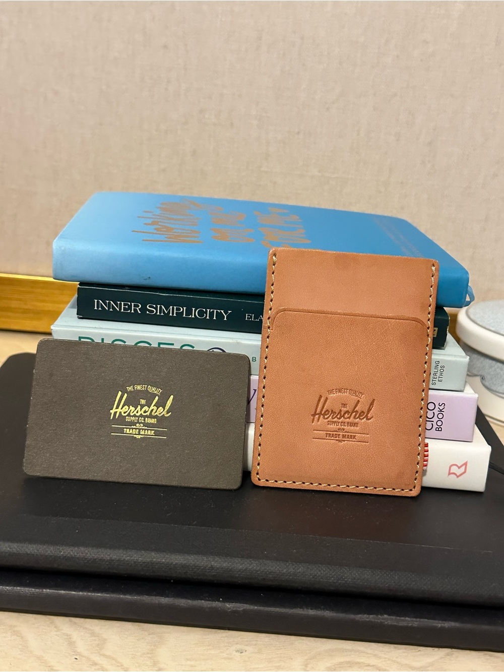 Herschel Supply Company Tan Leather Card Sleeve